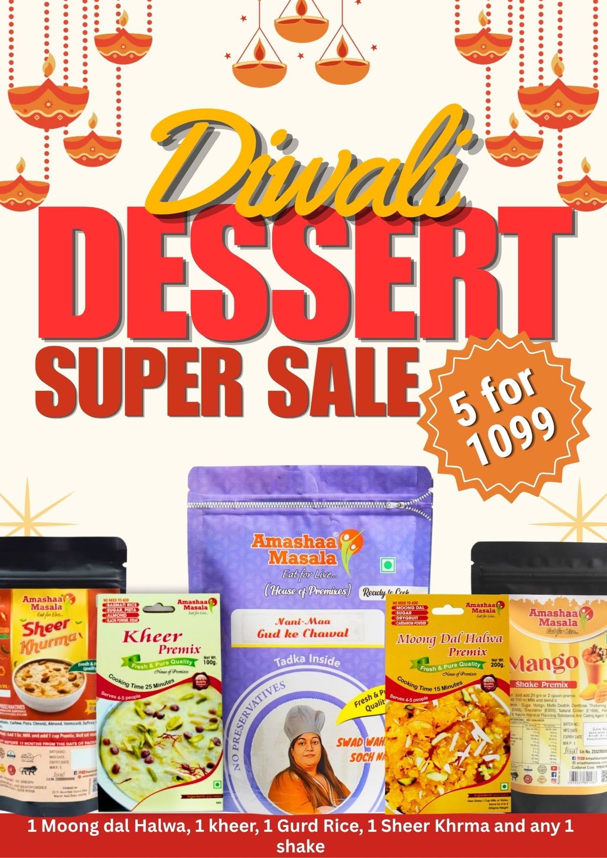 Diwali Dessert Combo - 5 items for 1099